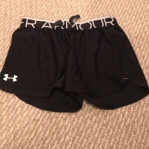 These plain black under armour shorts